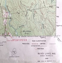 Map Boyd Lake Maine 1955 Topographic Geological Survey 1:62500 21 x 17&quot; TOPO2 - £29.41 GBP