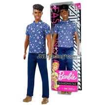 Barbie Fashionistas 114 Muscular African American KEN Doll FXL61 Lavender Floral - £23.58 GBP