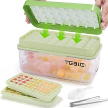 Ice Cube Tray with Lid and Bin, 64 Pcs Silicone Ice Cube Molds for Freezer, Easy - £29.57 GBP