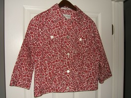 Evan Picone Red White Floral 3/4 Sleeve Jacket Womens Size Small Jacket (NWOT) - £11.61 GBP