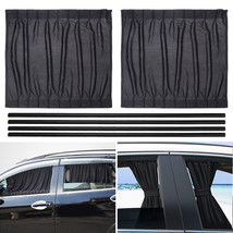Pair Foldable Car Side Window Curtain Auto Uv Protection Sun Shade Accessories - £19.47 GBP