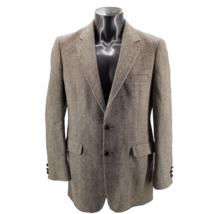 HARRIS TWEED Pure New Wool Herringbone 2Btn Jacket Sportcoat Mens Hand W... - £27.38 GBP