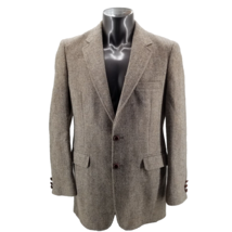 HARRIS TWEED Pure New Wool Herringbone 2Btn Jacket Sportcoat Mens Hand W... - $34.91