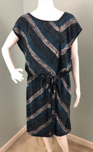 NWT Women&#39;s Max Edition Cap Sleeve Chevron Knit Blouson Tie-Waist Dress Sz XL - £27.77 GBP