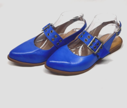 MIZ MOOZ WOMEN'S SLINGBACK MARY JANE LEATHER FLATS  BLUE 37EU / 7US # T-... - $108.90