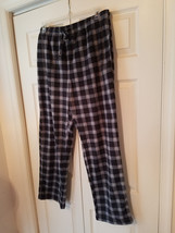 Nautica Men&#39;s Fleece Lounge Sleepwear L/G/G Gray and Black Pajama Pants - £7.72 GBP