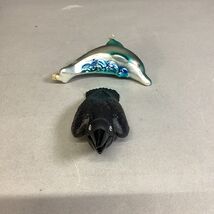 Glass Dolphin And Crow Ornaments - $234.05 MXN