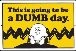 Peanuts  Charlie Brown Dumb Classic Funny Comic Strip Wall Decor Metal Sign New - £17.12 GBP