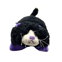 Pillow Pets Pee Wee Curious Cat Black Purple White Halloween 11" Plush - £10.97 GBP