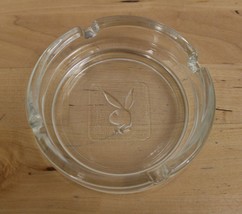 Vintage Playboy Bunny 4&quot; Ashtray Round Clear Glass - £11.67 GBP