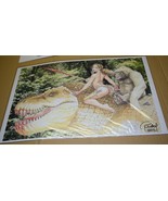 Original Art &amp; Signed Budd Root 2016 Print Cavewoman Real Photo Background - €84,61 EUR