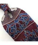 Farah USA Tie Silk Floral Brocade Flowers Brn Beige Gray Necktie Classic... - £12.38 GBP