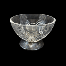 Vintage Depression Etched Crystal Bowl Candy Dish Footed Silver Base 3 1/2&quot;  - £44.22 GBP