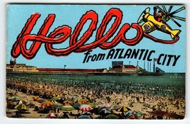 Hello Greetings From Atlantic City New Jersey Steel Pier 1949 Postcard L... - $7.20