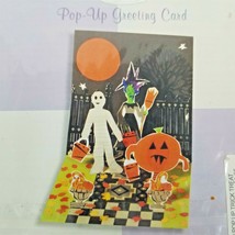 Happy Halloween Greeting Card 3D Pop Up Treasures Tricks or Treats Witch Mummy - £9.34 GBP