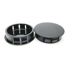 1 1/2&quot; Nylon Locking Hole Plugs Black Dome Matte Finish Secure Fit 1 3/4... - $12.82+