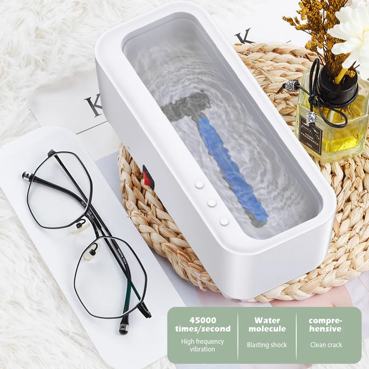 Ultrasonic Cleaner High Frequency Vibration Wash Cleaner Portable Multip... - $7.93