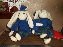 Twins Boy Girl Floppy Ear Bunny Rabbits All Material Used To Make THESE/CHINA - $26.59