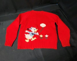 Vintage Kids 1950s Disney Donald Duck Cardigan Sweater Children&#39;s Hand Made - $559.01 MXN