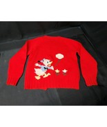Vintage Kids 1950s Disney Donald Duck Cardigan Sweater Children&#39;s Hand Made - $559.01 MXN