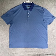PGA Tour Polo Shirt Adult 4XL Blue Small Print Logo Golf Preppy Casual O... - $22.42