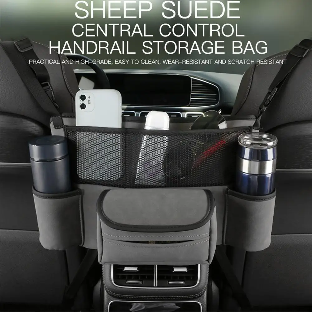 Pu Leather Car Front Middle Storage Bag Auto Center Capacity Organizer Stowing - £17.52 GBP+