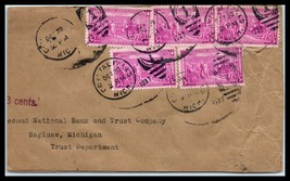 1937 US Cover - Crystal Falls, Michigan to 2nd National Bank, Saginaw, M... - £1.56 GBP