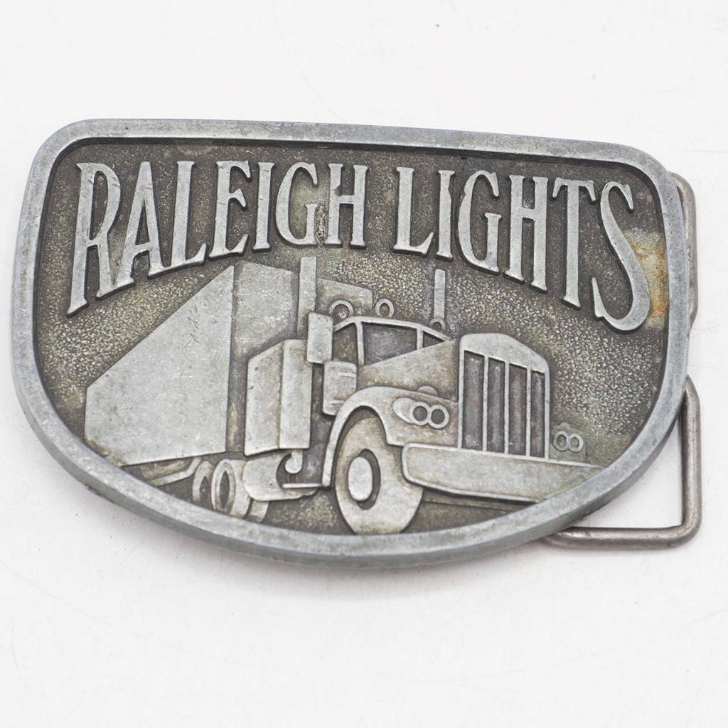 Primary image for Vintage Raleigh Lights Trucker Belt Buckle Cigarette Advertising
