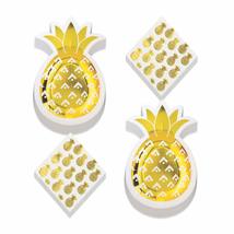 Sweet Pineapple Party Supplies - Metallic Gold Paper Pineapple-Shaped De... - $17.96