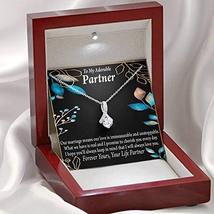 for My Partner Forever Yours Eternity Ribbon Stone Necklace 14k White Gold Keeps - £51.39 GBP