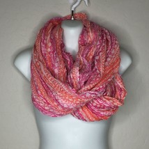 Womens Pink Orange White Pattern Infinity Scarf Accessories Fashion One ... - £15.70 GBP