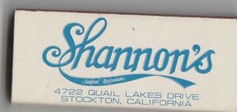 Vtg Strike on Match Box with local ad &amp; sticks ~ Shannon&#39;s Seafood Resta... - $112.90 MXN