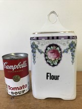 Vintage Schwarzburg Floral Porcelain Kitchen Flour Canister Lidded Container - £63.25 GBP