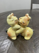 Yellow Bunny Rabbits Vintage Van Tellingen  Salt and Pepper Shakers Huggers - $14.84