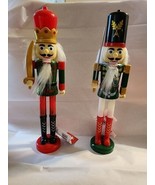 Set of 2 Christmas Plastic Nutcracker Soldier table Decorations 9&quot; Tiere... - $5.94