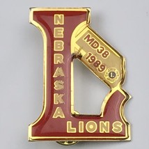 Nebraska Lions Club 1989 Gold Tone Pin MD38 - $9.89