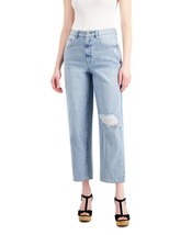 MSRP $40 Style &amp; Co Curvy-Fit Straight Cropped Mom Jeans Blue Size 6 - £10.16 GBP