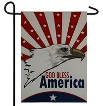 God Bless America American Eagle Garden BANNER/FLAG 12&quot;X18&quot; Sleeved Poly Premium - £3.49 GBP