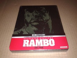 Rambo Trilogy 4K UHD + 2D Blu-ray Steelbook (First Blood Part II, III) - 6 Di... - £53.13 GBP