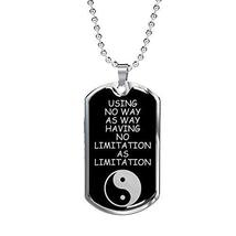 Express Your Love Gifts No Limitation Martial Arts Necklace Dog Tag Stainless St - £43.48 GBP