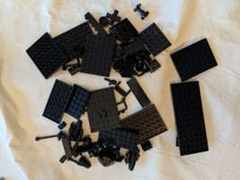 Lego Lot of 50+ Vintage Classic Black Tiles Smooth Flat Long Printed - $38.43