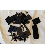 Lego Lot of 50+ Vintage Classic Black Tiles Smooth Flat Long Printed - £30.24 GBP