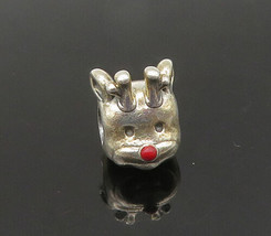 PANDORA 925 Silver - Vintage Coral Rudolph Red Nose Reindeer Pendant - PT17565 - £31.44 GBP
