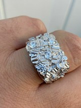 1.00 Ct Round Simulated Diamond Nugget Wedding Band Ring 14K White Gold Finish - £85.49 GBP