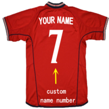 Custom Soccer team English Jersey suit for Men Any Name Number 2002 Retro red - £37.23 GBP