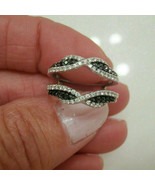 1.50Ct Round Cut Black & White Diamond Enhancer Band Ring 14k White Gold Finish