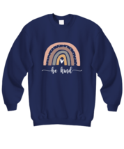 Inspirational Sweatshirt Be Kind Rainbow, Bee Kind Navy-SS  - £21.14 GBP