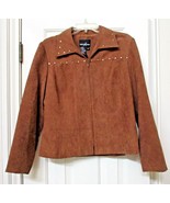 POSITIVE ATTITUDE Full Zipper Jacket Top Brown Faux Seude Look SIZE 10 U... - $43.06 CAD