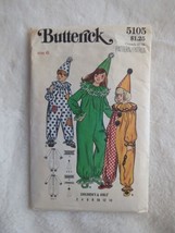 Vintage Clown Sewing Pattern Butterick  5105 Children&#39;s Girls Size 6 Cut 7 Piece - £6.93 GBP