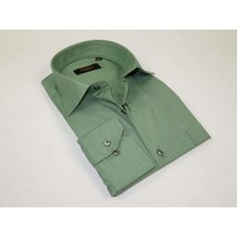 Mens Shirt Hankie CASILA Turkey Cotton Blend Long Sleeves 501770-07 Solid Green image 2